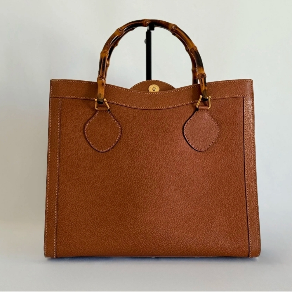 Gucci Princess Lady Diana Bamboo Leather Tan Brown Bag With Certificate - Picture 8 of 15
